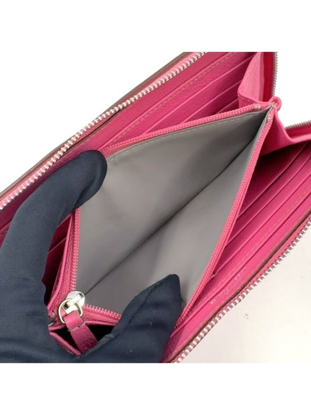 ★SOLD★ Cartier C de Cartier International Wallet Leather Pink Silver - Picture 6 of 13